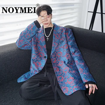 Корейский костюм NOYMEI в винтажном стиле, пальто, Хай-Стрит, Красивый темперамент, однобортный Мужской блейзер с отложным воротником WA606