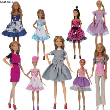 Красочная кукольная одежда для куклы Барби, платье, топ, брюки, повседневная одежда для куклы Барби, аксессуары для кукольного домика, детские игрушки своими руками