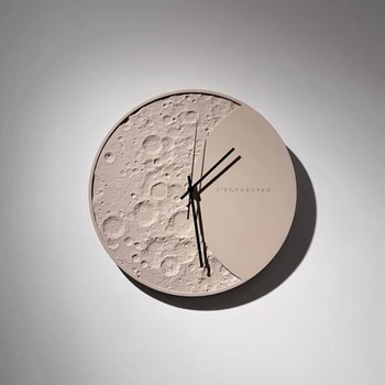 Креативные новые цементные настенные часы lunar surface креативная Северная Европа современная простая бесшумная гостиная без ударов кабинет