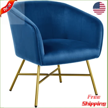 Кресло Alden Design Velvet Club Accent, темно-синяя мебель Egg Chair, Односпальный диван-кресло, стулья для спальни-США-НОВИНКА