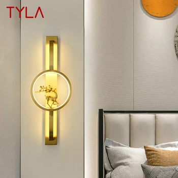 Латунный настенный светильник TYLA LED Современное Роскошное бра Для украшения интерьера спальни, Прикроватной тумбочки, гостиной, коридора
