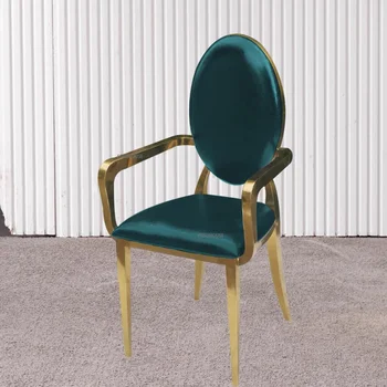 Легкие Роскошные обеденные стулья в постмодернистском стиле, Мебель для столовой, Обеденный стул из нержавеющей стали, Современный обеденный стул, Кресло для отдыха