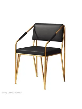 Легкий Роскошный обеденный стул, Скандинавский железный стул для переговоров, простой рабочий стул, домашняя спинка, стул для отдыха в ресторане, Простой и