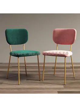 Легкий Роскошный обеденный стул Современный минималистичный Домашний стул с одной спинкой Гостиничный ресторан Nordic Ins Wind Iron Art Makeup Chair
