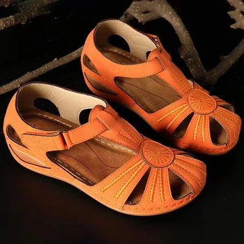 Лето 2023, качественная нескользящая пляжная обувь на толстой подошве, Римские сандалии на танкетке, женские открытые винтажные туфли на платформе