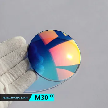Линзы солнцезащитных очков EXIA M30 1.61 MR-8 UV400 Зеркальная вспышка Красный Градиент SHMC Синий Подходит для очков без оправы Базовая кривая 3
