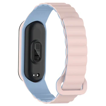 Магнитный браслет для Mi Band 7, аксессуары для ремешка, спортивные умные часы из силиконовой резины, ремень pulseira, ремешок для Xiaomi MiBand 4 6 5.