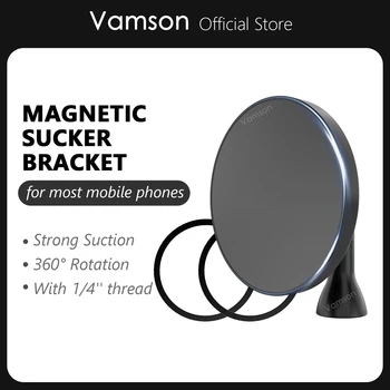 Магнитный держатель телефона Vamson Адаптер для держателя камеры телефона с резьбой 1/4 дюйма, Магнитное крепление для штатива для подставки для смартфона, Аксессуары