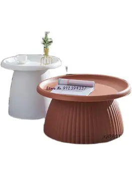 Маленький чайный столик Nordic Ins, японский Маленький бытовой Пластиковый круглый стол, диван для гостиной, сетка, Красный Балкон Со стороны плавающего окна