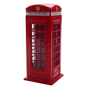 Металлическая Красная Британская Английская Лондонская Телефонная Будка Банк Банк Монет Копилка Красная Коробка Телефонной Будки 140x60x60 мм