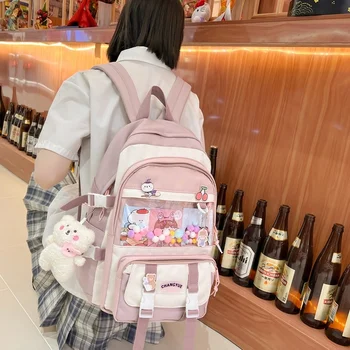 Милый модный рюкзак для путешествий для девочек, школьная сумка, Кавайная женская книга, женский Модный женский рюкзак для ноутбука, Черный рюкзак