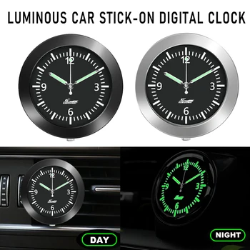 Мини-автомобильные часы, Светящиеся Автомобильные Внутренние Наклеивающиеся цифровые часы, Механика, Кварцевые часы, Авто Орнамент, Автомобильные аксессуары