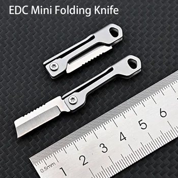 Мини-складной нож EDC с квадратной головкой из нержавеющей стали, острый, удобный для переноски, Экспресс-доставка, брелок для распаковки, Портативный карманный нож