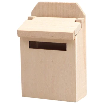 Миниатюрный пустой почтовый ящик, мини-почтовый ящик для дома, Миниатюрная деревянная откидная модель почтового ящика