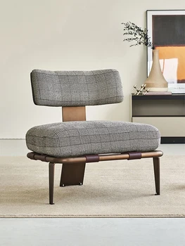 Минималистичная современная гостиная, односпальный диван, кресло, ретро балкон, дизайнерское легкое роскошное кресло для отдыха, ткань lazy
