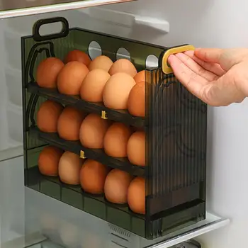 Многофункциональная Прочная Дверца Холодильника PP Egg Organizer Многоразовая Подставка Для Яиц Для Экономии места На Полке Для Бытовых Принадлежностей