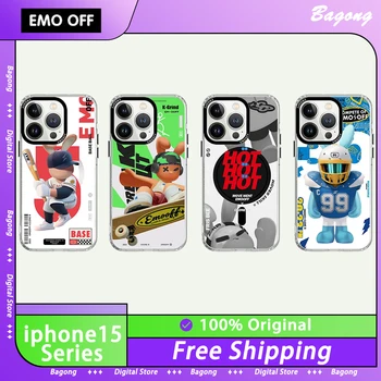 Модный Чехол Для телефона iPhone15 Pro Max в стиле Эмо, Чехол Magsafe, Магнитная Беспроводная Зарядка, Чехол iPhone15 Pro, Защита От падения, Мужские Подарки