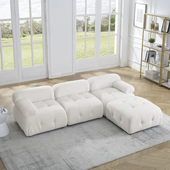 Модульный Секционный диван, дизайн с хохолком на пуговицах и комбинация 