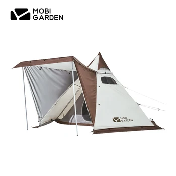 Может быть установлено водонепроницаемое ветрозащитное крыло MOBI GARDEN camping tent pyramid shelter Forest Tower 230