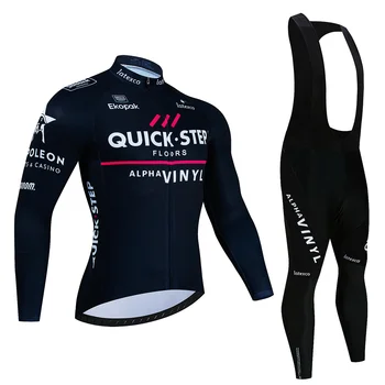 Мужская одежда из джерси для велоспорта QUICK STEP, майо с длинным рукавом, комплект одежды Cyclisme, велосипедная одежда, рубашка, осеннее снаряжение 2024 года, мужская экипировка