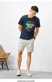 Мужская повседневная футболка с круглым вырезом и коротким рукавом F1279