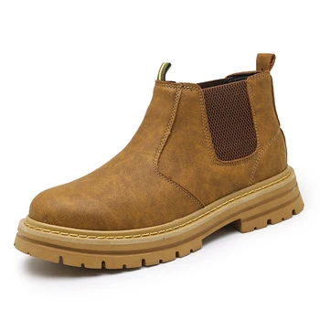мужские ботинки, обувь из натуральной кожи, зима 2023, Ботильоны, мужская модная Рабочая обувь, кожаная мужская обувь 39-48