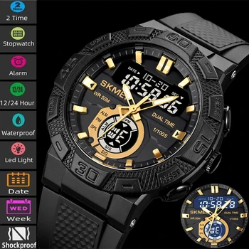 Мужские водонепроницаемые цифровые спортивные часы Skmei, модные часы, секундомер, светодиодные многофункциональные наручные часы Relojes Para Hombres
