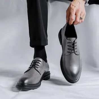 Мужские туфли-оксфорды ручной работы, черные кожаные туфли с перфорацией типа 