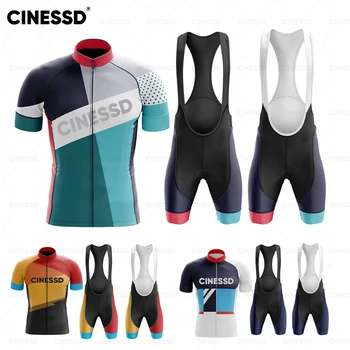 Мужской дышащий комплект велосипедной одежды CINESSD Team, Летнее Майо для велоспорта, Mtb, Велосипедная одежда, велосипедная футболка для мужчин