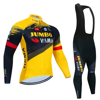 Мужской костюм для триатлона JUMBO VISMA, комплект из джерси для велоспорта с длинным рукавом, Дышащая мужская униформа, Одежда для ног на велосипеде, нагрудник, осень