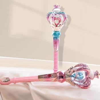 Музыкальная Световая Волшебная палочка Принцесса для девочки Рождественский косплей Электрическая Милая игрушка Портативная палочка для ролевых игр