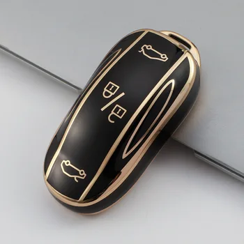 Мягкая оболочка Брелок Сумка Протектор Держатель TPU автомобильный смарт ключ Чехол для Tesla Модель S Брелок Аксессуары