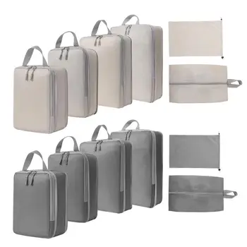 Набор дорожных сумок для хранения Портативной одежды, Компрессионные Упаковочные кубики, Чемодан, Сумки-органайзеры для багажа, Аксессуары для домашнего хранения.