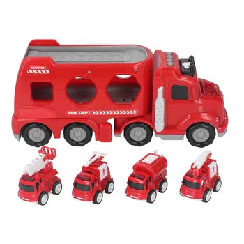 Набор игрушек для пожарной машины 5 в 1, грузовой автомобиль, игрушки для грузовиков, машинки, пожарные машины с подсветкой и музыкой для малышей