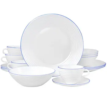 Набор посуды De Vajilla из 16 предметов из опалового стекла в белых упаковках для ланча для мужчин, Эмалированная тарелка Platos цвета menta Juego de vajilla, комплект