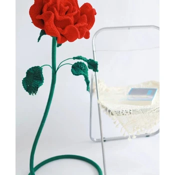 Набор тканых материалов ручной работы с розами, домашнее украшение из шерсти крючком, креативный подарок для подруги
