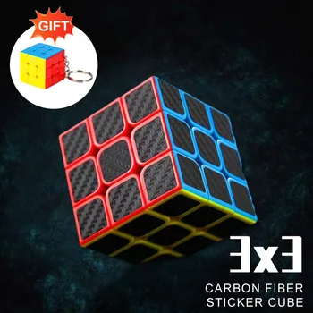 Наклейка из углеродного волокна 3x3x3 Magic Cube Профессиональная скорость Cubo Magico Развивающие Подарки Детские игрушки-головоломки для декомпрессии пальцев