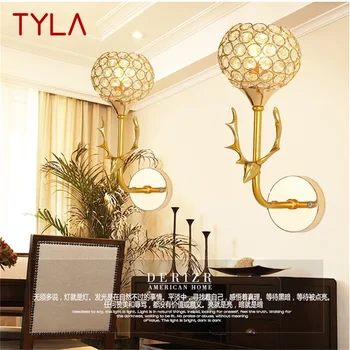 Настенные светильники TYLA Современные Креативные светодиодные Золотые бра Хрустальные светильники для дома Спальни