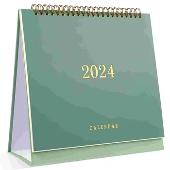 Настольный календарь Ежемесячный планировщик Календарь напоминаний о праздниках Настольный календарь Январь 2024-декабрь 2025 (зеленый)