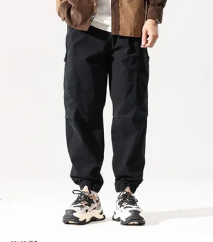 Новая мужская мода 2023 года Универсальные свободные широкие брюки Повседневные рабочие брюки Молодежный тренд Удобные дышащие повседневные брюки