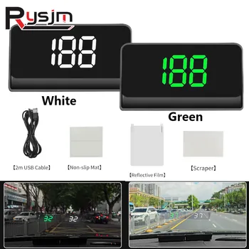 Новая система GPS Автомобильный спидометр Проектор лобового стекла W1 HUD Автомобильный головной дисплей Функция сигнализации для всех автомобилей Зеленый Белый Вариант