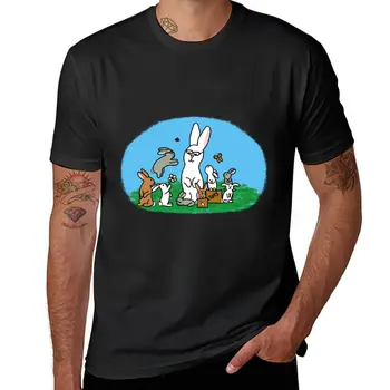 Новая футболка Bunny Family, быстросохнущая футболка, черные футболки, мужская одежда