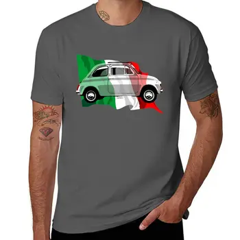Новая футболка Fiat 500 с итальянским флагом, милая одежда, футболка, простые черные футболки для мужчин