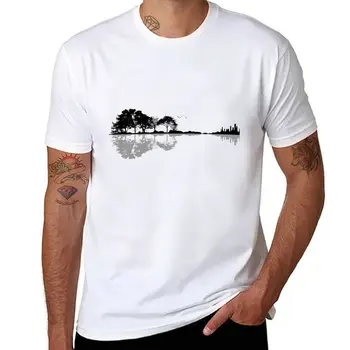 Новая футболка Nature Guitar Shadow, быстросохнущая футболка, рубашка с животным принтом для мальчиков, спортивные рубашки, футболка оверсайз, мужская тренировочная рубашка