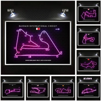 Новейшая гоночная трасса Формулы-1 2023, холст, живопись, Baku City Circuit, Miami Grand Prix, художественные плакаты, Декор спальни любителей гонок