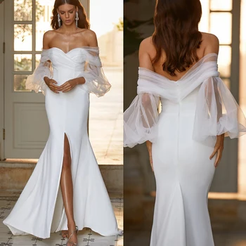 Новейшее Великолепное Роскошное Белое свадебное платье 2023 года, Новая Невеста, Французская Легкая Роскошная Рубашка High Sense Princess Wind С большим Хвостом