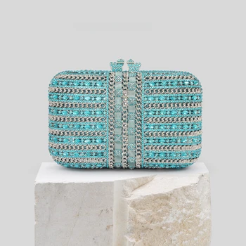Новинки европейской и американской моды на заказ, маленькая квадратная сумка с цепочкой ручной работы, инкрустированная бриллиантами