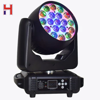 Новое обновление HONGYI LED Beam Wash 19X15 Вт RGBW Zoom Lighting DXM для DJ Disco Bar Party Сценического осветительного оборудования