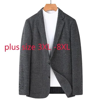 Новое поступление, Модный Повседневный костюм Suepr Большого размера, Пальто, Однобортные Осенне-Зимние Блейзеры, Мужские Большие Размеры XL2XL3XL4XL5XL6XL7XL8XL