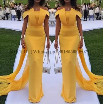 Новое поступление Шифоновых желтых вечерних платьев, Длинное вечернее платье 2023 года, Простое вечернее платье Abiye abendkleider dubai